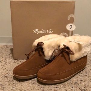 Madewell Sherpa Bootie Slipper in Suede